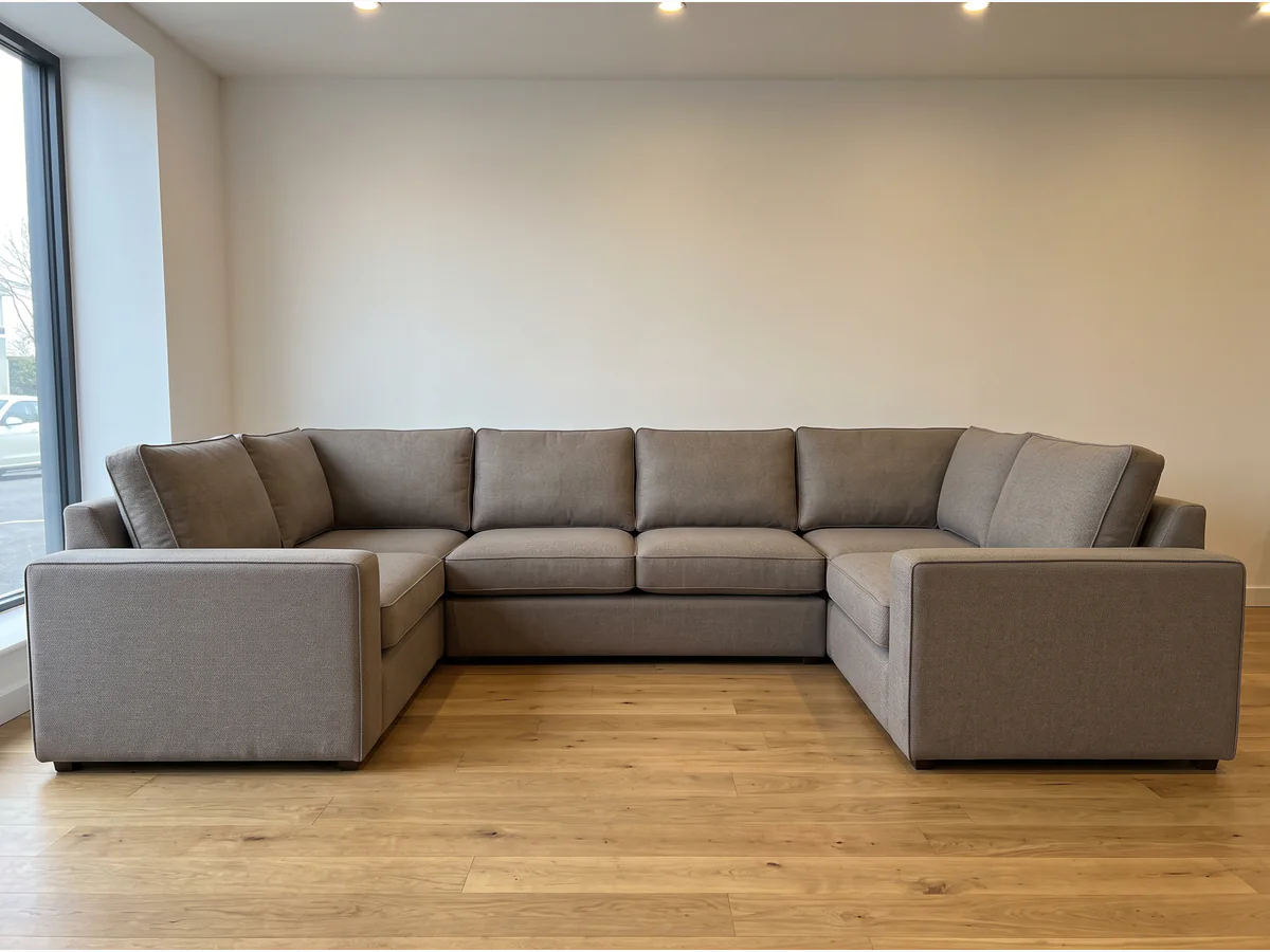 Sillón en U a Medida en vista frontal, fabricado en Mar del Plata