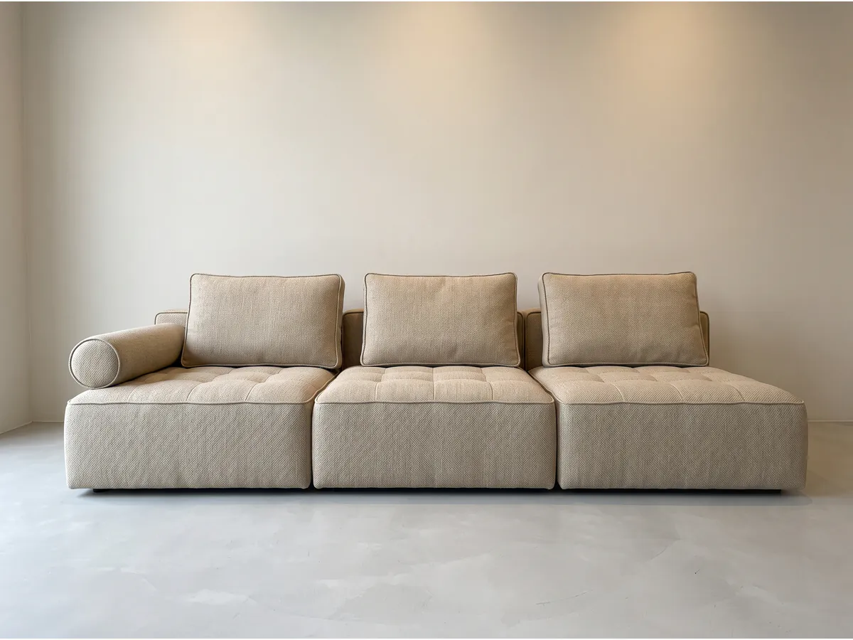 Sillón 3 Cuerpos Modular Bajo en vista frontal, fabricado en Mar del Plata